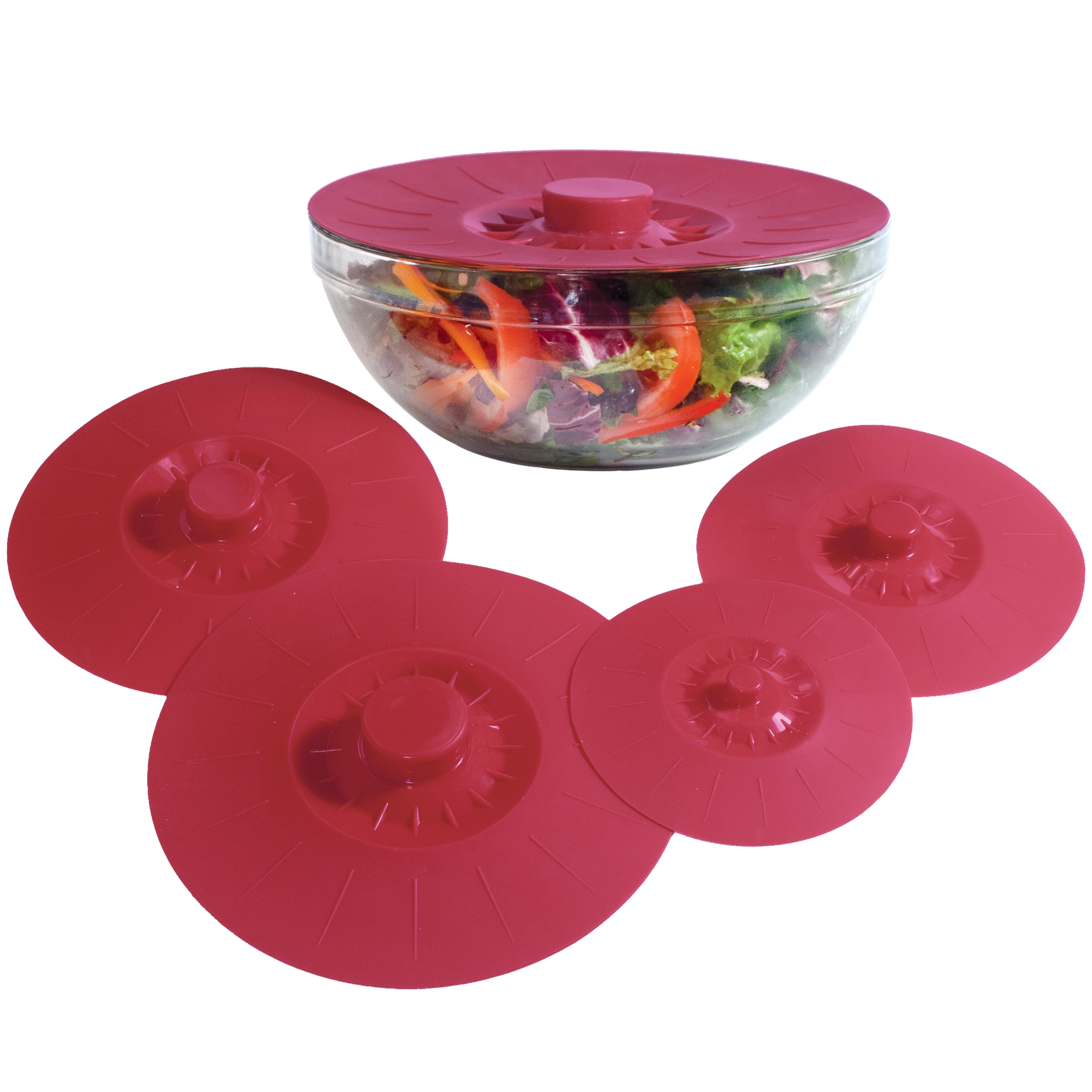 Silicone Suction Lids, Microwave Covers (Set of 5, Various Sizes
